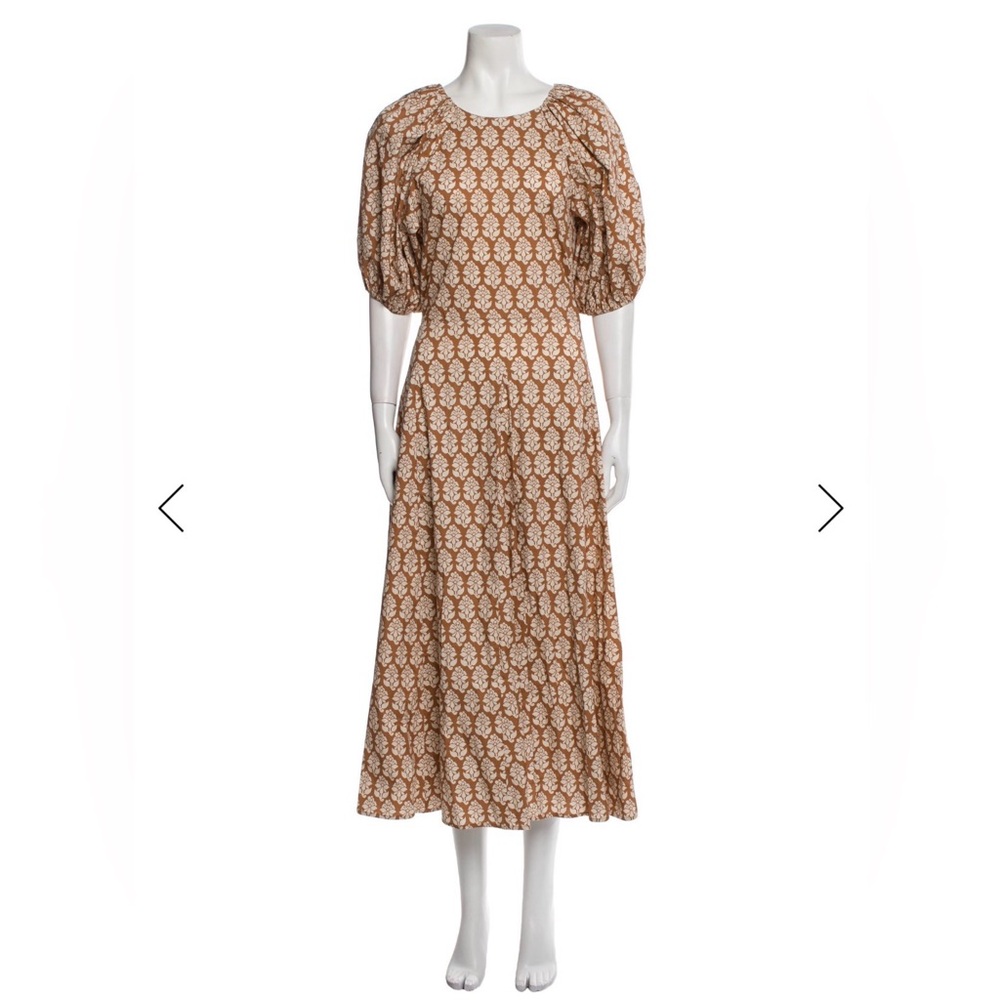 RHODE Brown Floral Long Sleeve Dress